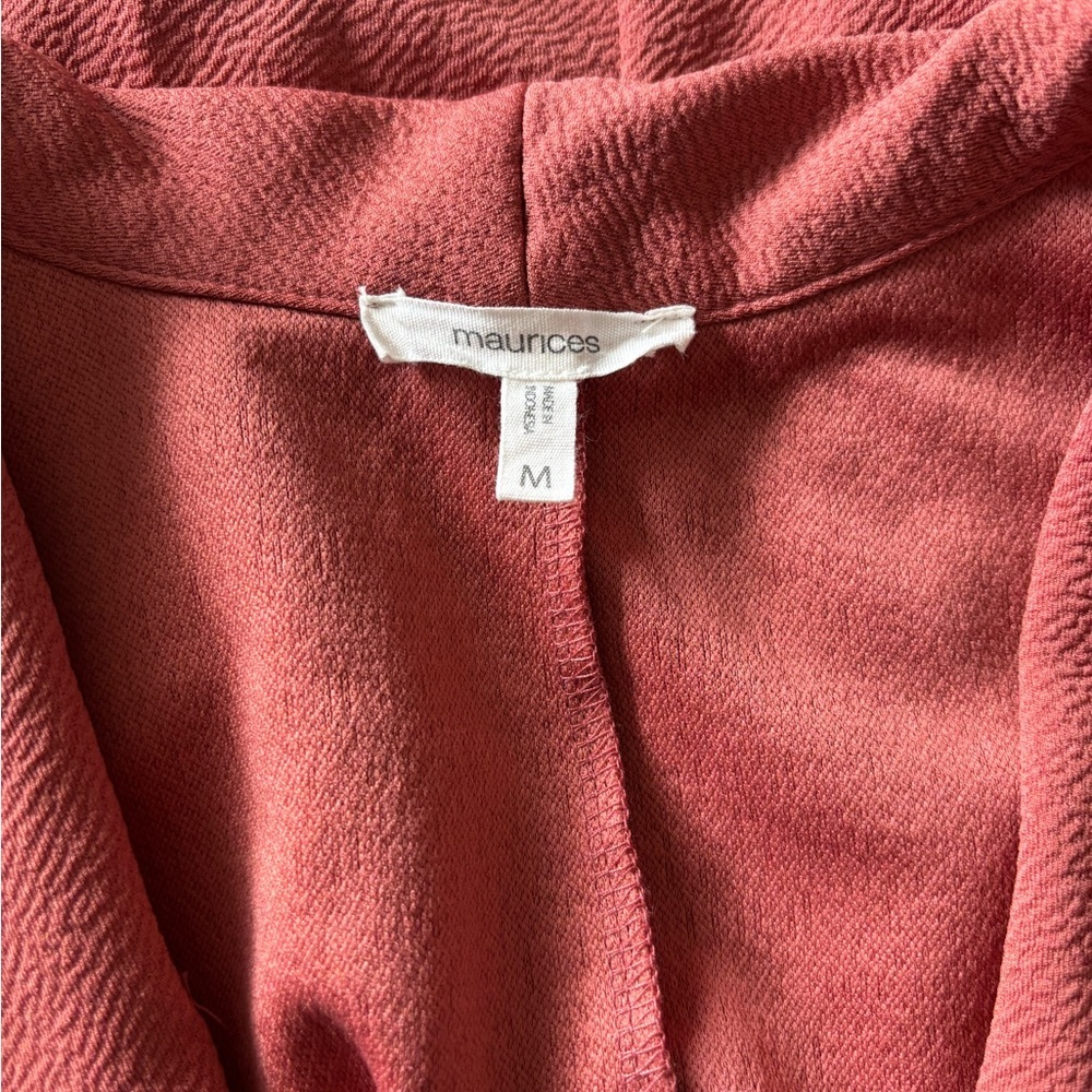 Boho Minimalist Earthy Chic – Maurice’s Rust Open Front Blazer – M - Picture 8 of 9